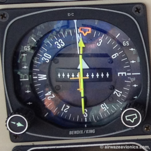 Image of a horizontal situation indicator. localizer and glideslope indictors.