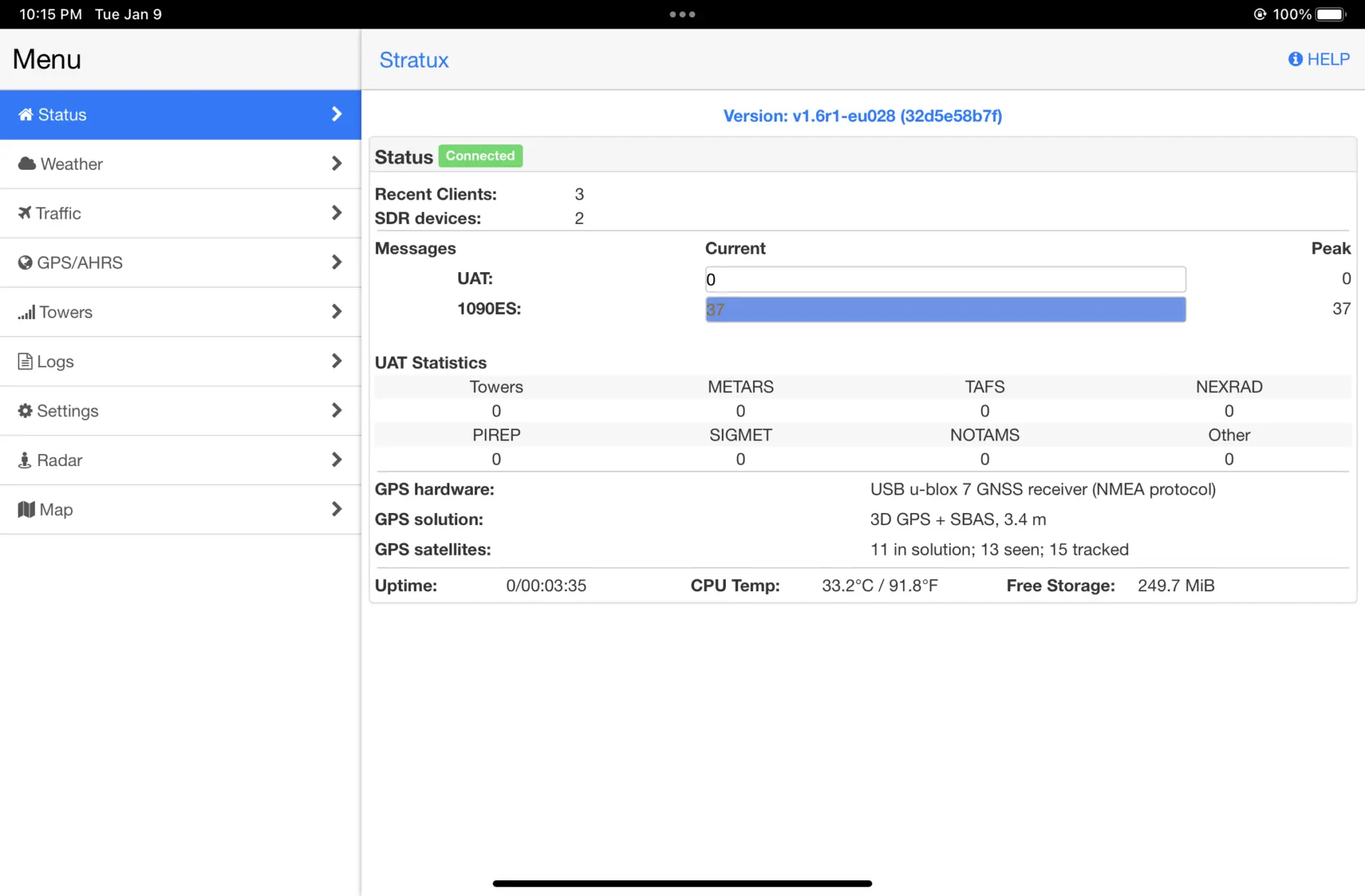 Stratux status page
