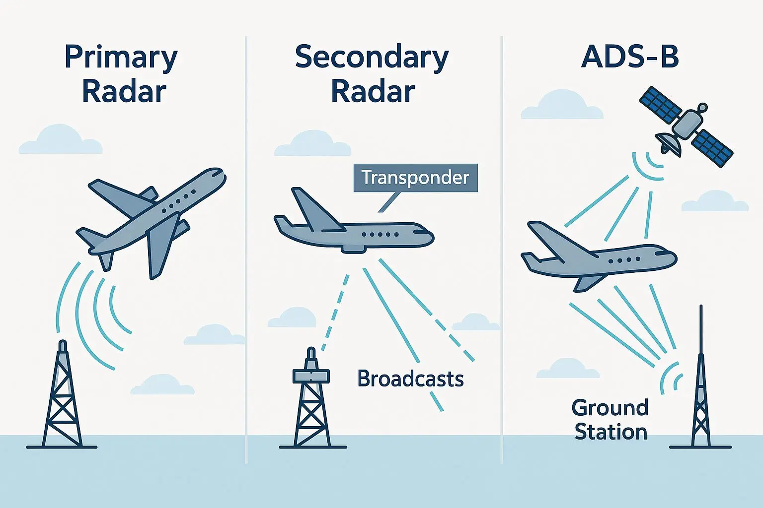 ADS-B vs Primary and Secondary Radar
