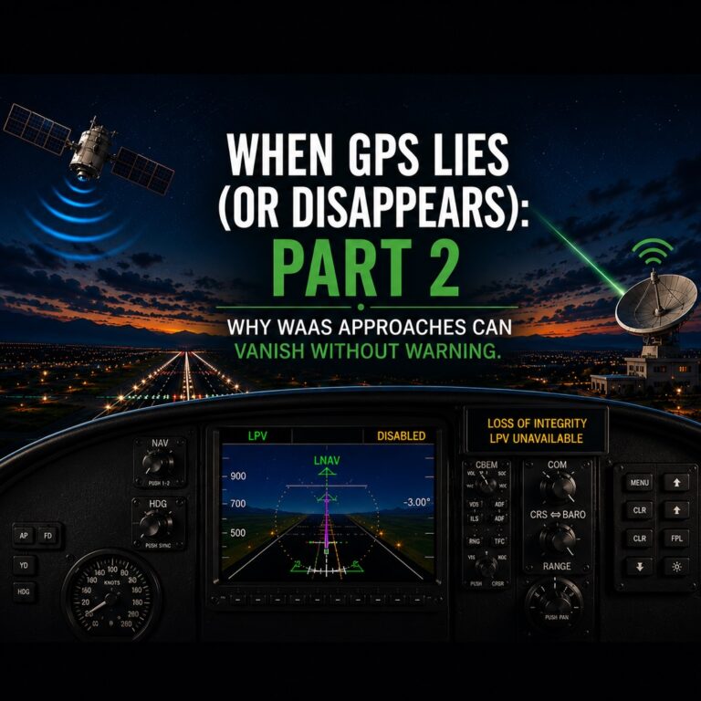AI-generated GPS LPV Unavailable illustration.